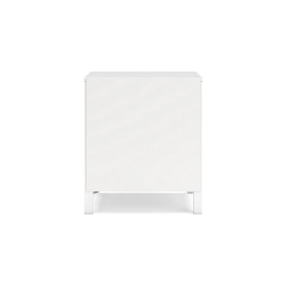 Kally Nightstand, 2 Drawers, Modern Matte White Wood Finish, 24 Inch