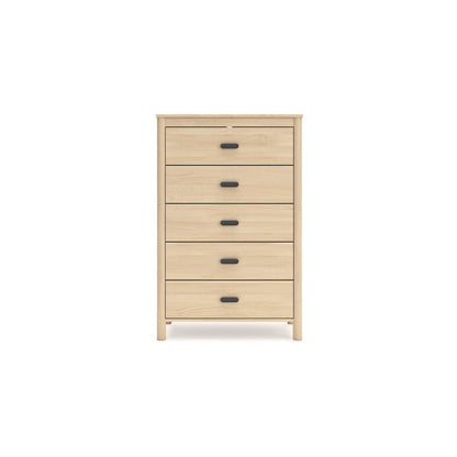 Abis Tall Dresser Chest, 5 Drawers, Natural Brown Wood, Black, 50 Inch