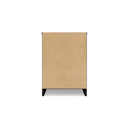 Finny Nightstand, 1 Drawer 1 Shelf, Matte Black, Silver Metal, 22 Inch