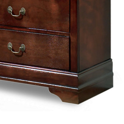 Deyr Tall Dresser Chest, 5 Drawer Bronze, Louis Philippe Molding Brown