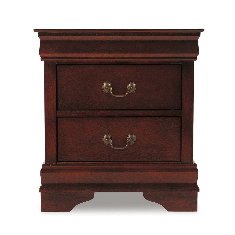 Deyr Nightstand, 2 Drawers, Bronze, Louis Philippe Molding Brown