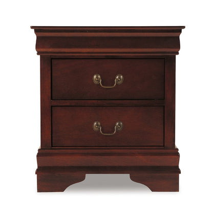 Deyr Nightstand, 2 Drawers, Bronze, Louis Philippe Molding Brown
