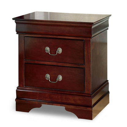 Deyr Nightstand, 2 Drawers, Bronze, Louis Philippe Molding Brown