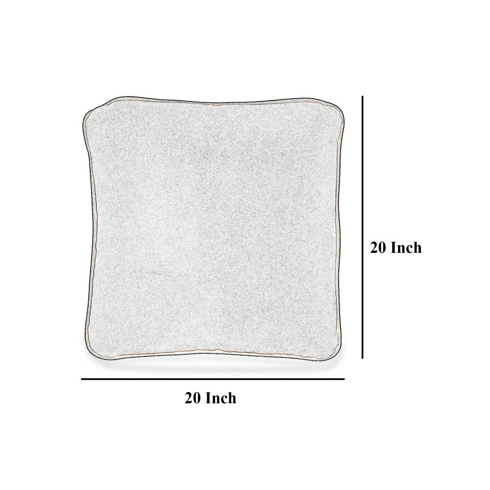 Wali Square Accent Throw Pillow, 20 Inch, Feather Fill Brown Polyester