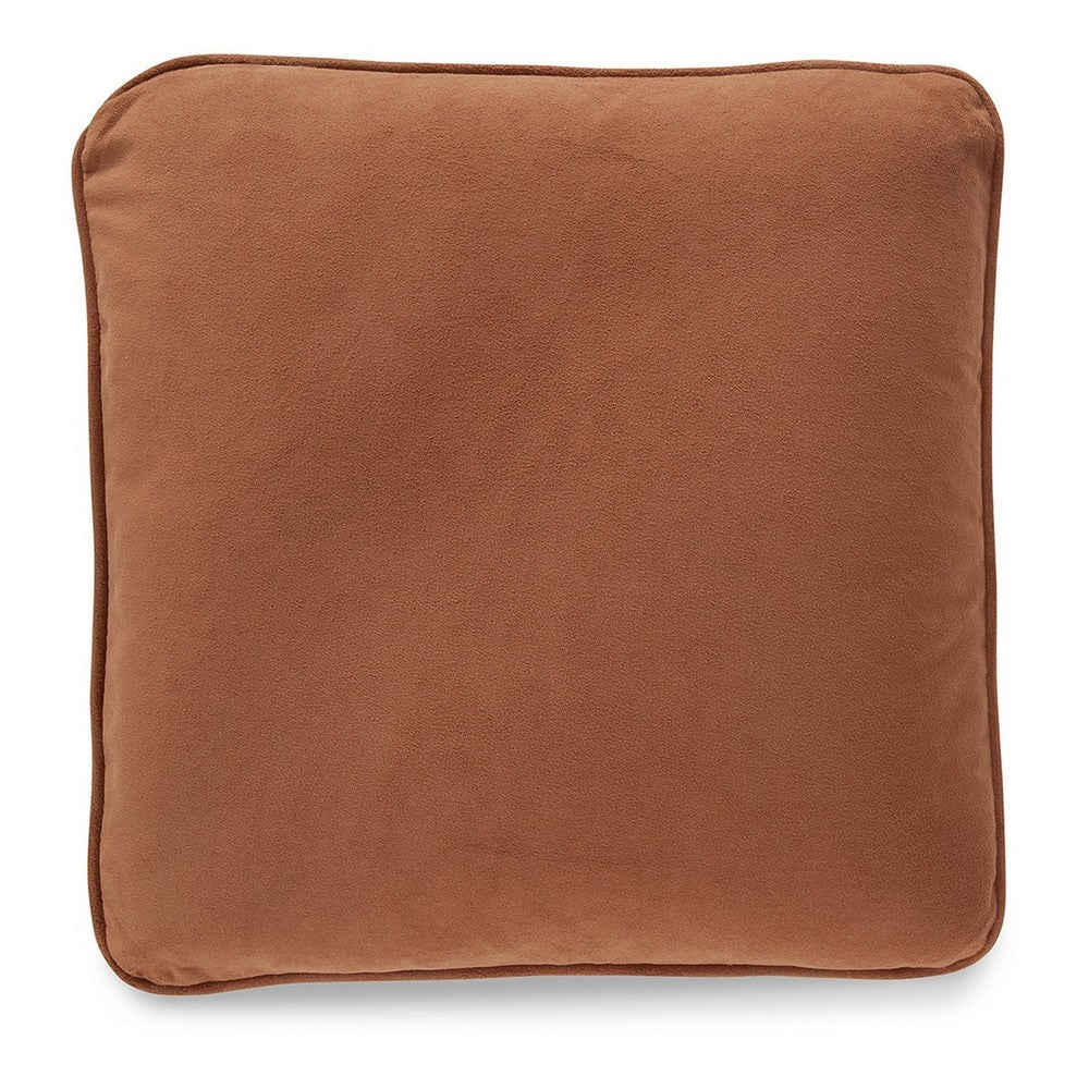 Wali Square Accent Throw Pillow, 20 Inch Feather Fill Orange Polyester