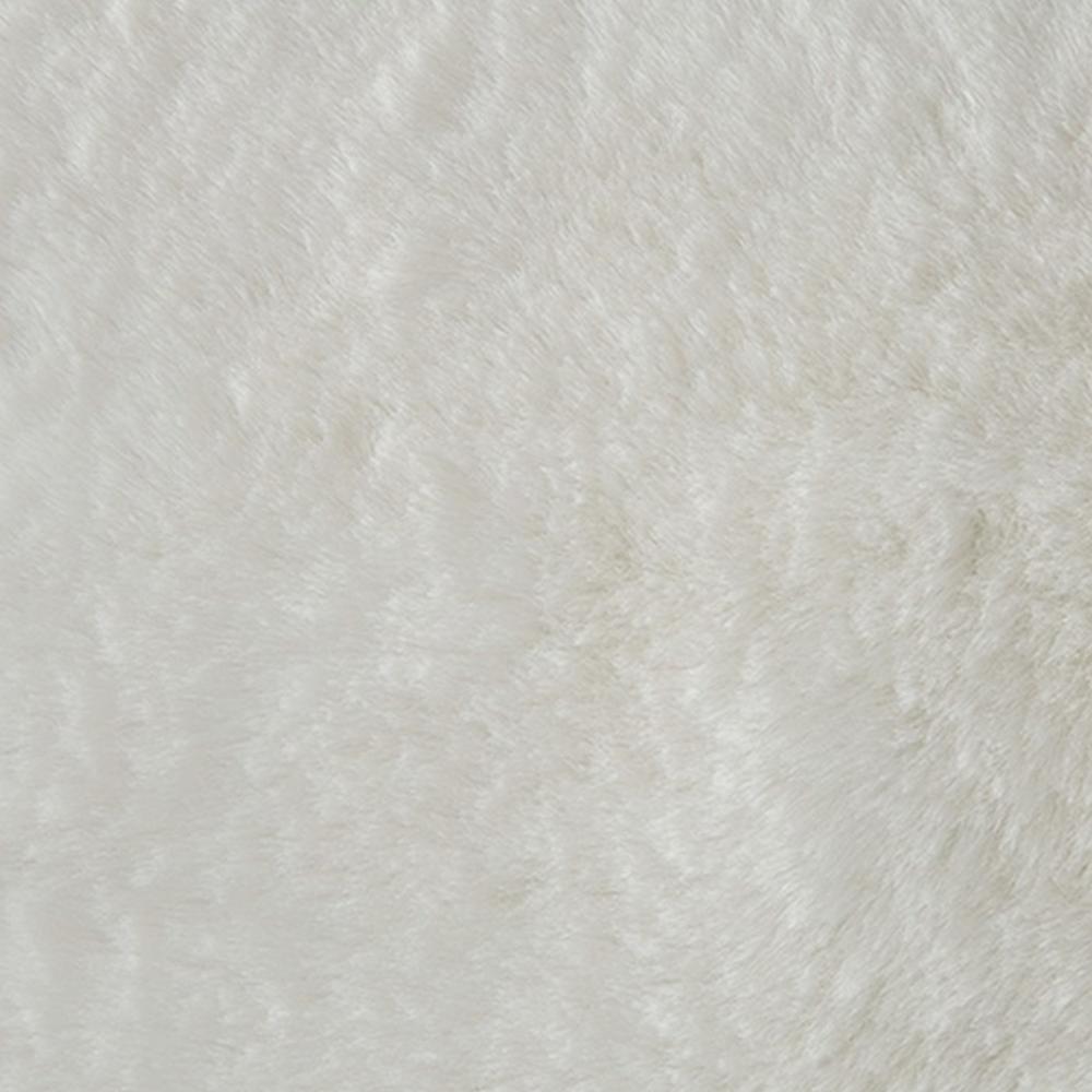 Dift Square Accent Throw Pillow, 20 Inch, White Faux Rabbit Fur Face