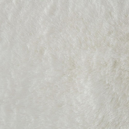 Dift Square Accent Throw Pillow, 20 Inch, White Faux Rabbit Fur Face