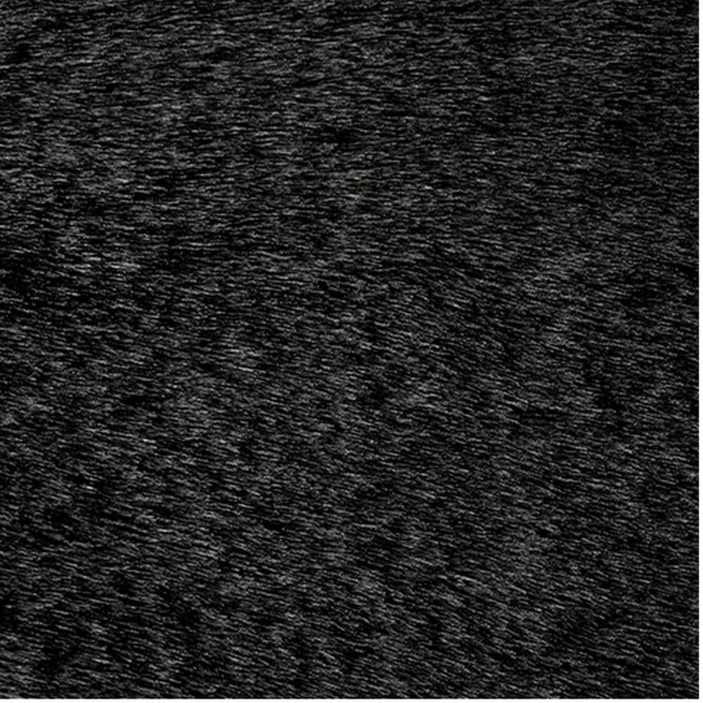 Dift Square Accent Throw Pillow, 20 Inch, Black Faux Rabbit Fur Face