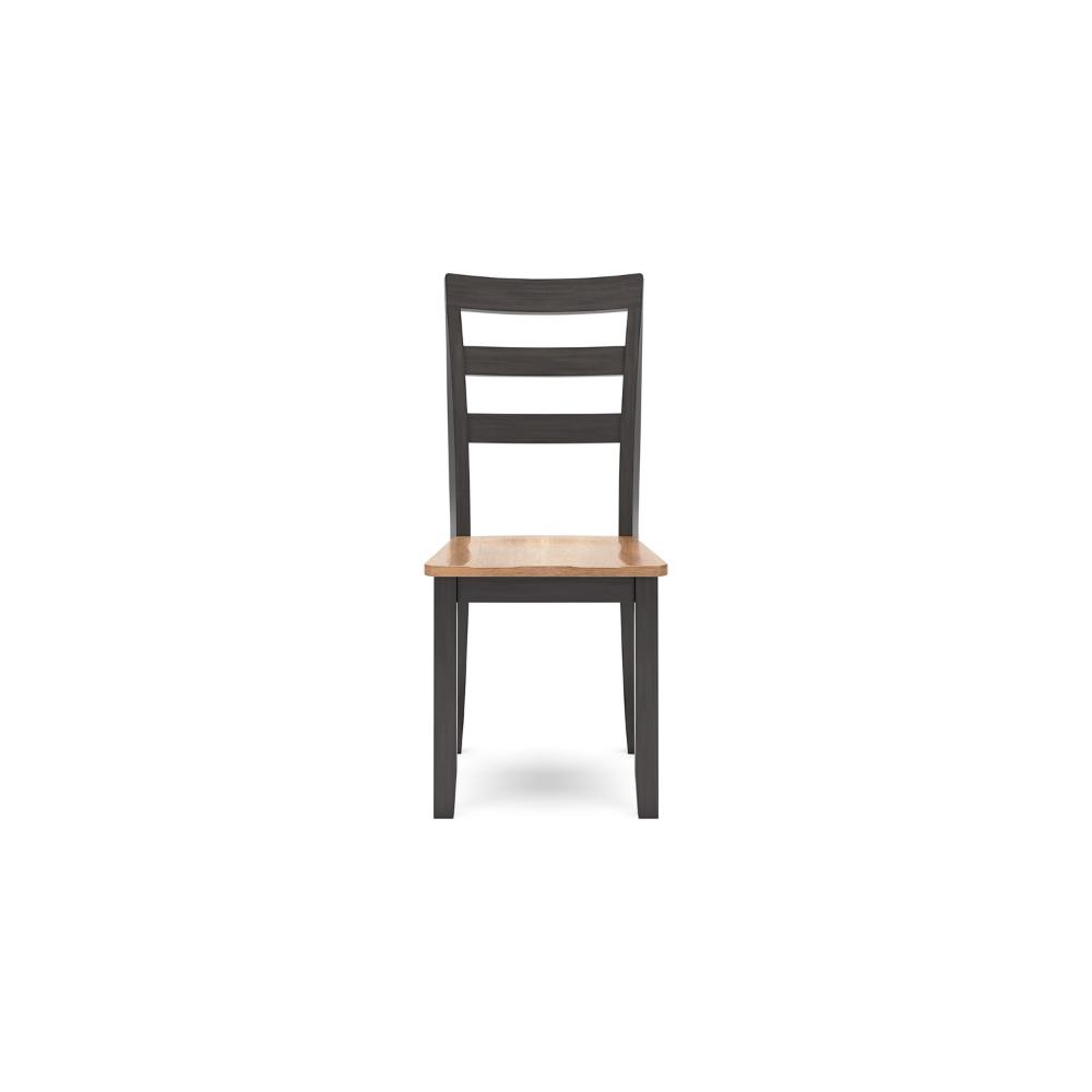 Gasy Dining Chair Set of 2, 17 Inch, Dark Brown Wood, Contoured Seat