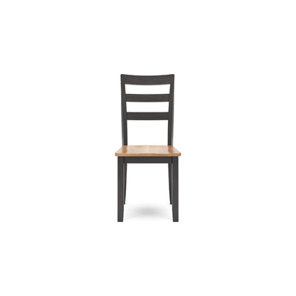 Gasy Dining Chair Set of 2, 17 Inch, Dark Brown Wood, Contoured Seat