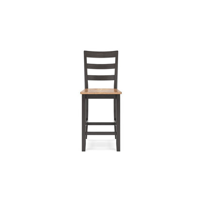 Gasy Counter Height Chair Set of 2, 24 Inch Dark Brown, Contoured Seat