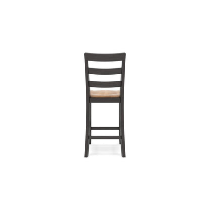 Gasy Counter Height Chair Set of 2, 24 Inch Dark Brown, Contoured Seat