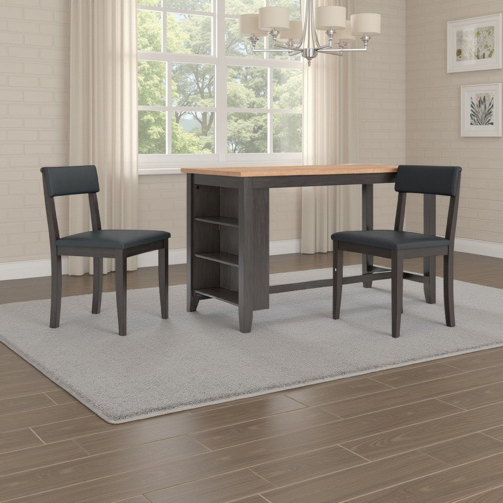 Gasy Counter Height Dining Table, 60 Inch, Brown, Mango Wood Veneer