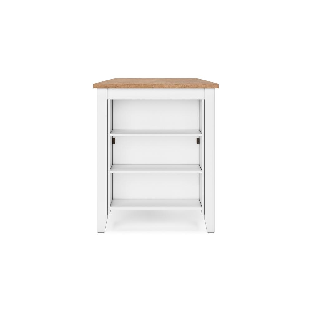 Gasy Counter Height Dining Table, 60 Inch White Brown Mango Wood