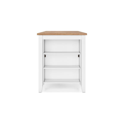 Gasy Counter Height Dining Table, 60 Inch White Brown Mango Wood