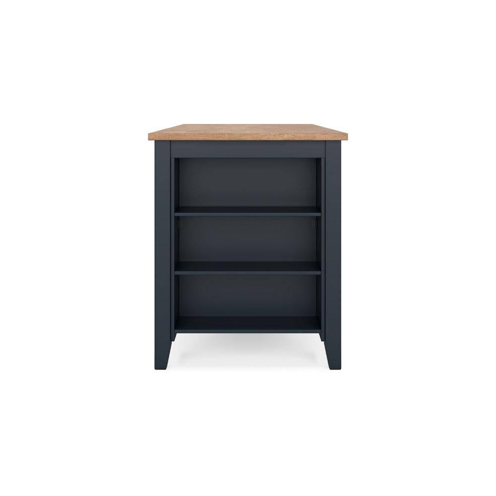 Gasy Counter Height Dining Table, 60 Inch, Dark Blue Brown Mango Wood