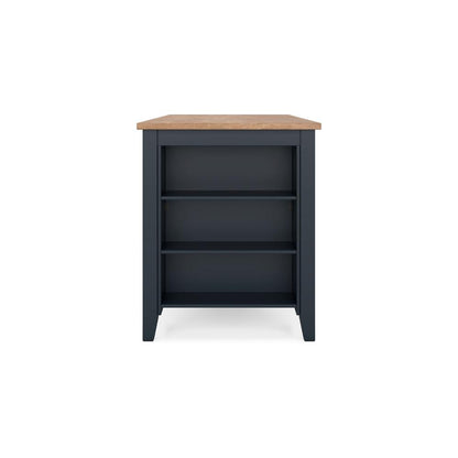Gasy Counter Height Dining Table, 60 Inch, Dark Blue Brown Mango Wood