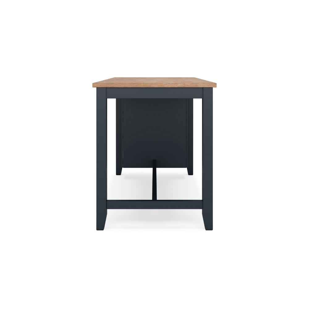 Gasy Counter Height Dining Table, 60 Inch, Dark Blue Brown Mango Wood