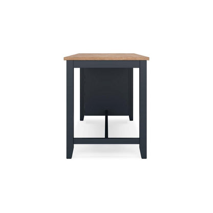 Gasy Counter Height Dining Table, 60 Inch, Dark Blue Brown Mango Wood