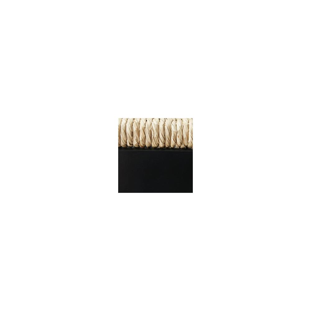 Anya Bar Height Stool, Woven Seagrass Seat, 30 Inch, Black Wood Frame