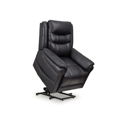 Otim Power Lift Recliner Chair, 35in, Heat Massage, Black Faux Leather