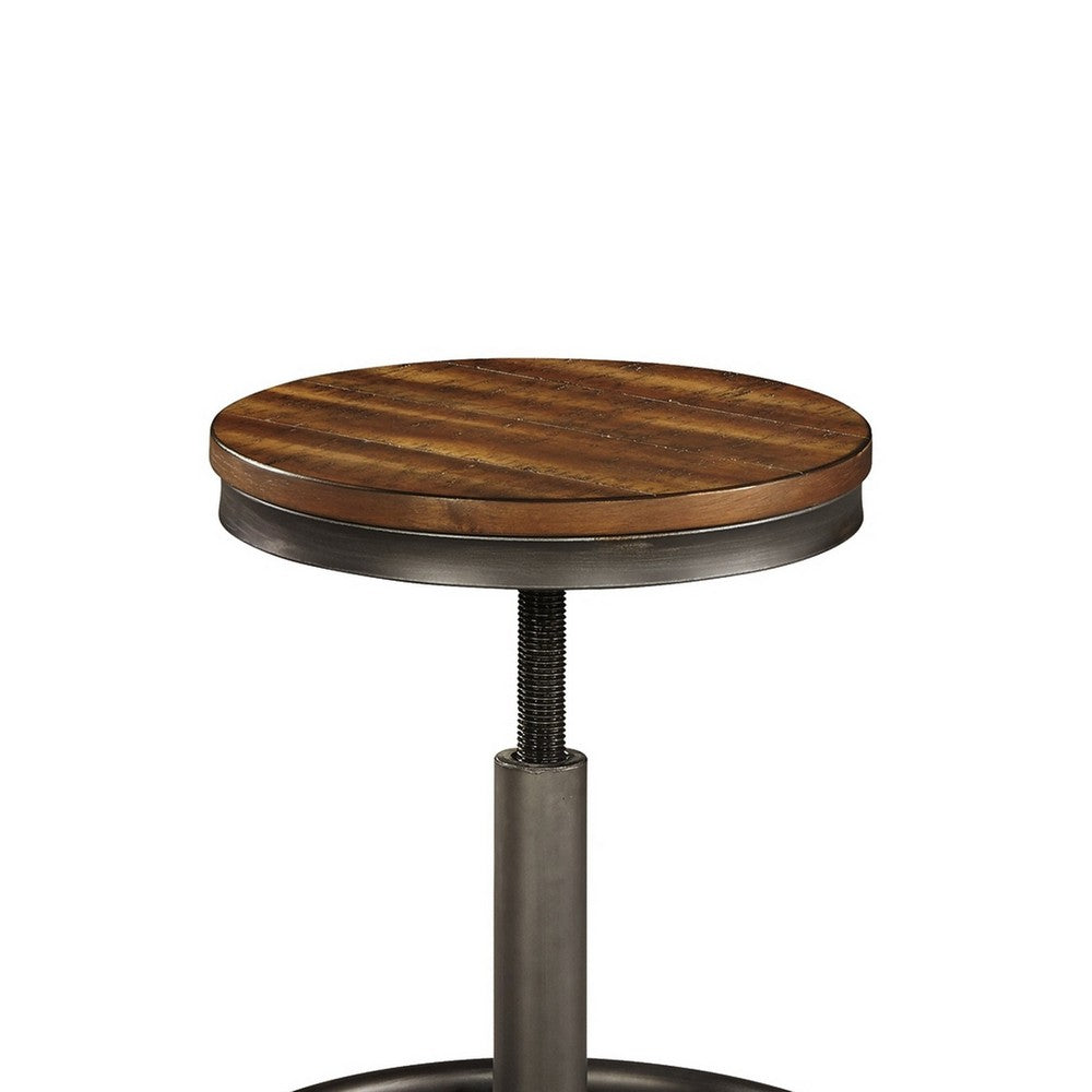 Jin Swivel Counter Height Stool Set of 2, Dining Adjustable, Brown