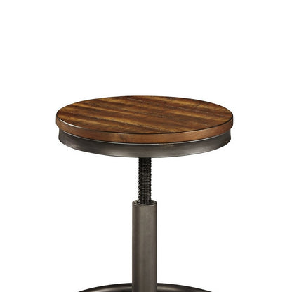 Jin Swivel Counter Height Stool Set of 2, Dining Adjustable, Brown