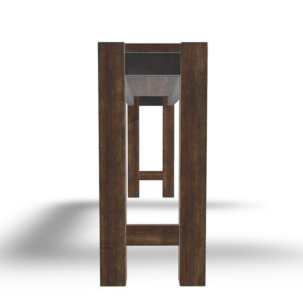 Jin Counter Height 72 Inch Long Slim Table, Distressed Brown Wood
