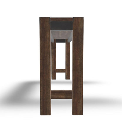 Jin Counter Height 72 Inch Long Slim Table, Distressed Brown Wood