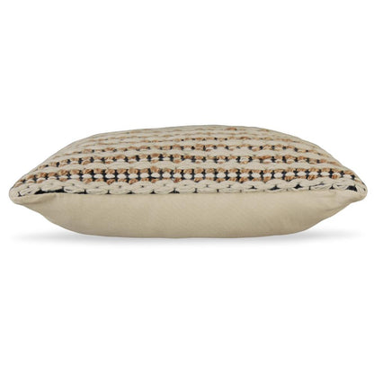 Square Accent Throw Pillow, 20 Inch, Handwoven Stripes on Brown Wool