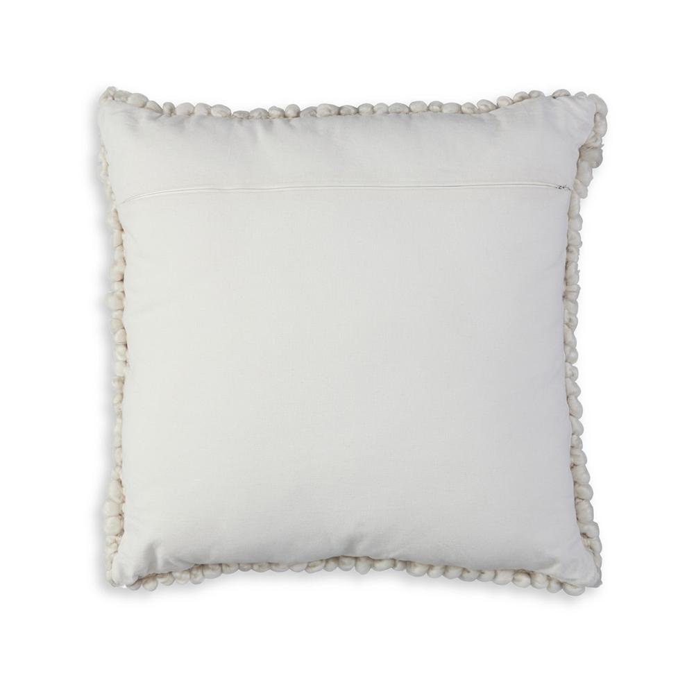 Avy Square Accent Throw Pillow, 20 Inch Plush Looped Ivory White Wool