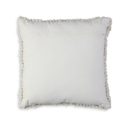Avy Square Accent Throw Pillow, 20 Inch Plush Looped Ivory White Wool