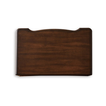 Laon Nightstand, 3 Drawer, Bronze, 29 Inch Cherry Brown Solid Hardwood