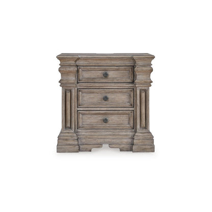 Blaie Nightstand, 3 Drawer, 29 inch, Taupe Brown Solid Hardwood Finish