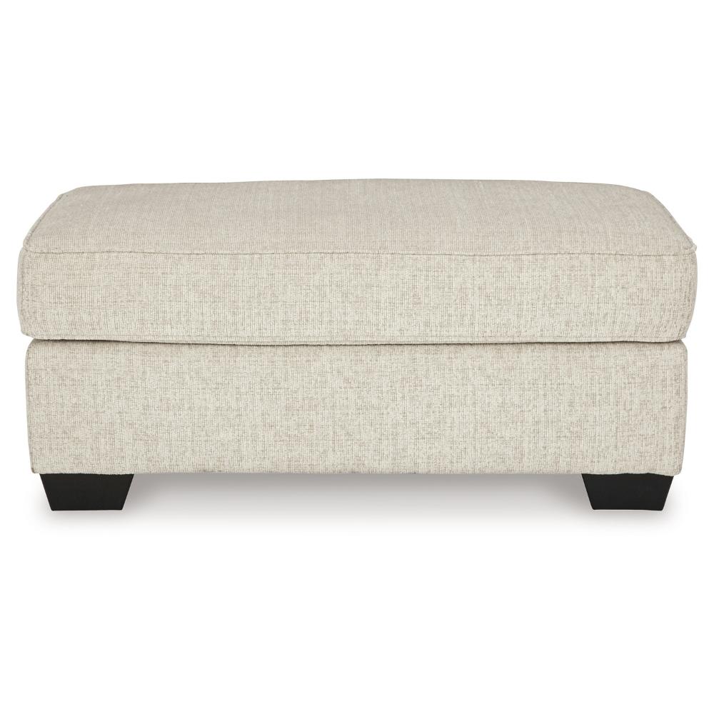 Burgess Ottoman, Ivory Polyester, Soft Cushions, Rectangular 44 Inch