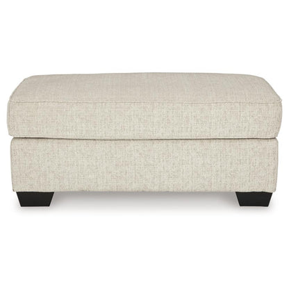 Burgess Ottoman, Ivory Polyester, Soft Cushions, Rectangular 44 Inch