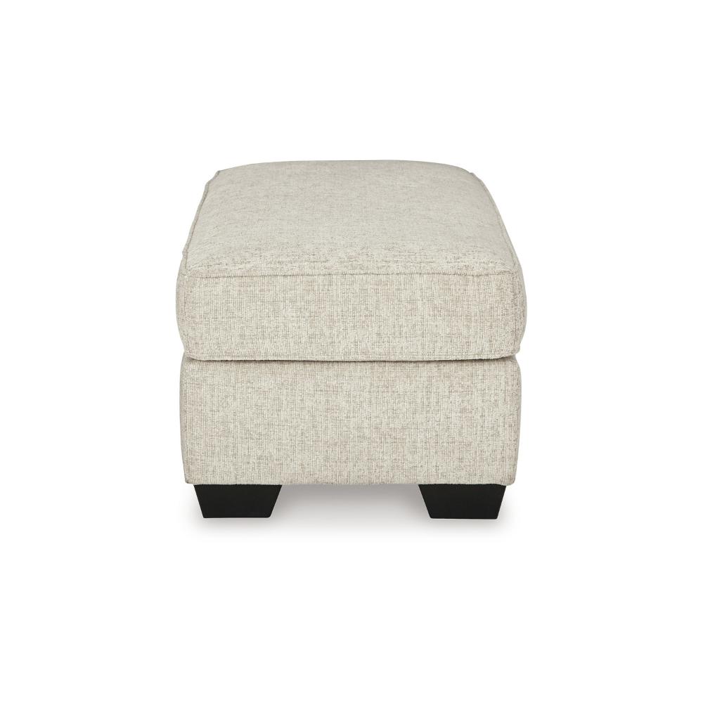 Burgess Ottoman, Ivory Polyester, Soft Cushions, Rectangular 44 Inch