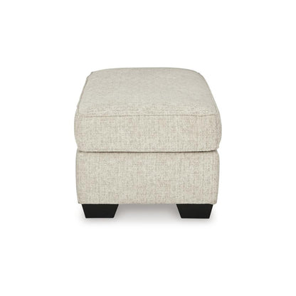 Burgess Ottoman, Ivory Polyester, Soft Cushions, Rectangular 44 Inch