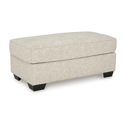Burgess Ottoman, Ivory Polyester, Soft Cushions, Rectangular 44 Inch
