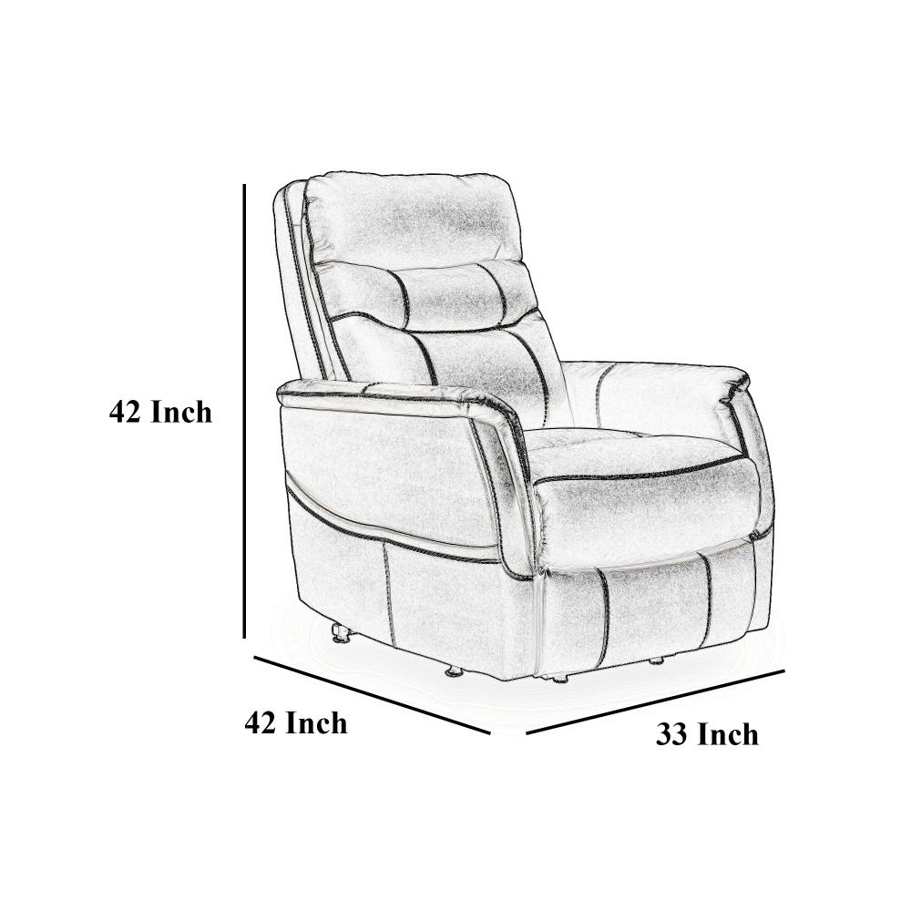 Barrett Power Lift Recliner Chair, Navy Blue Faux Leather, Pillow Back