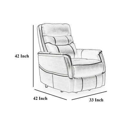 Barrett Power Lift Recliner Chair, Navy Blue Faux Leather, Pillow Back