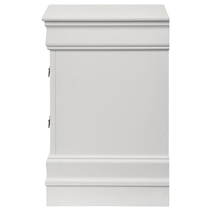 Nim Nightstand, 2 Storage Drawers, 24 Inch, Classic White Molded Trim