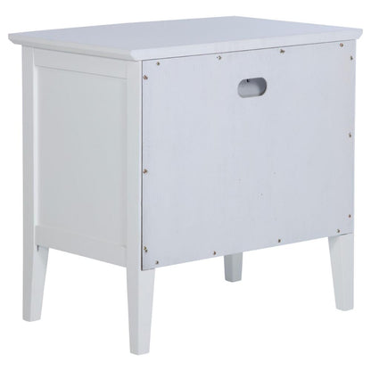 Heo Nightstand, 1 Brown Rattan Woven Drawer, Open Shelf, White Wood
