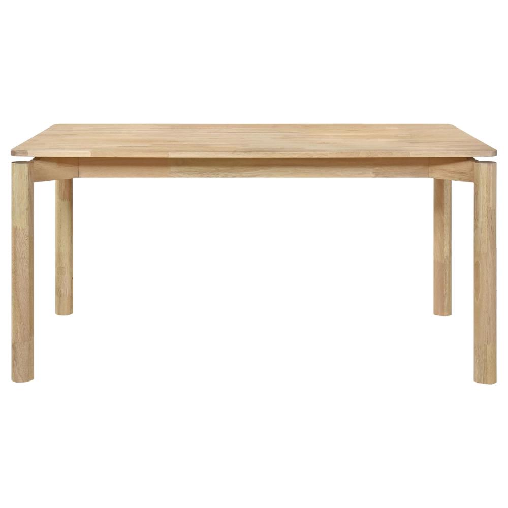 Rida Dining Table, White Washed Hardwood, Rectangular 59 Inch Top