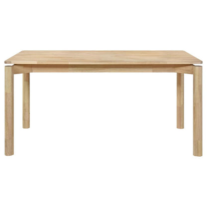 Rida Dining Table, White Washed Hardwood, Rectangular 59 Inch Top