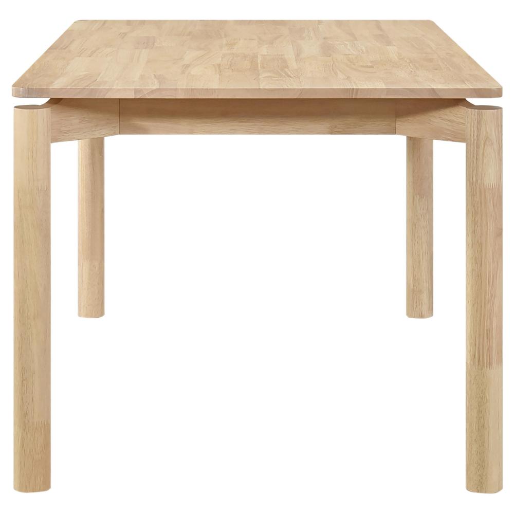 Rida Dining Table, White Washed Hardwood, Rectangular 59 Inch Top