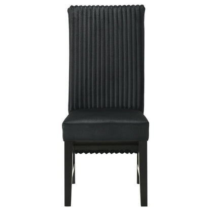 Ranna Dining Chair Set of 2, Black Velvet Foam Cushions, Hardwood