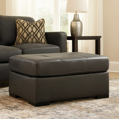 Beua 2pc Accent Chair and Ottoman Set, White and Black Script Print