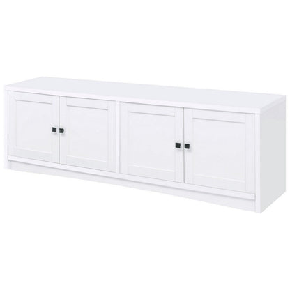 Donna TV Stand Media Cabinet with 4 Doors, White Melamine 78 Inch