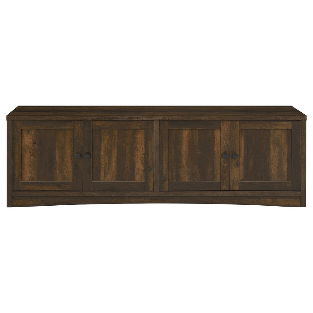 Donna TV Stand Media Cabinet with 4 Doors, Dark Brown Melamine 78 Inch